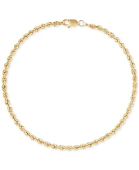 Lightweight Glitter Rope Link Chain Bracelet in 10k Gold