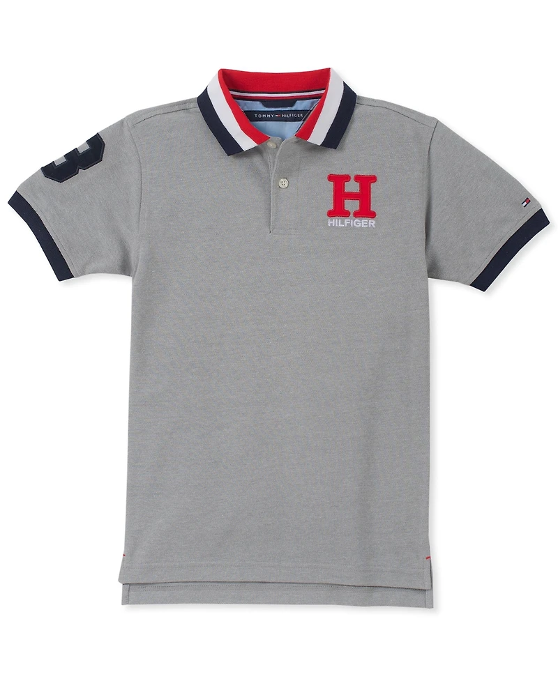 Tommy Hilfiger Toddler and Little Boys Striped Collar Embroidered Matt Polo