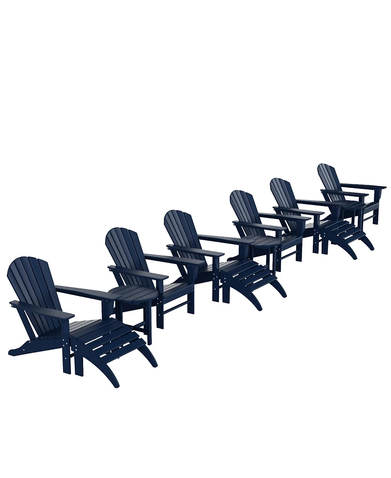 WestinTrends 12 Piece Set Outdoor Adirondack Chair With Ottoman Side Table