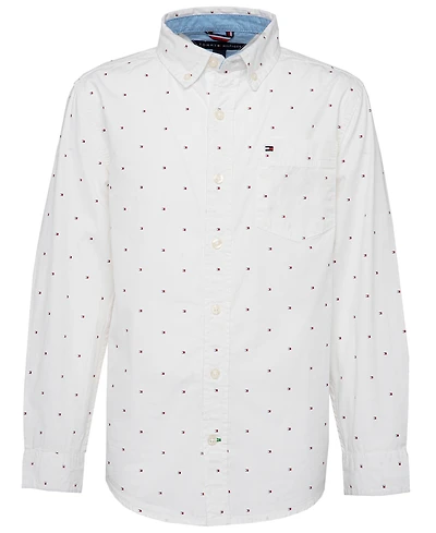 Tommy Hilfiger Big Boys Fred All Over Print Button-Down Shirt