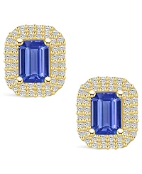 Macy's Tanzanite (2 Ct. t.w.) and Diamond (3/4 Halo Stud Earrings