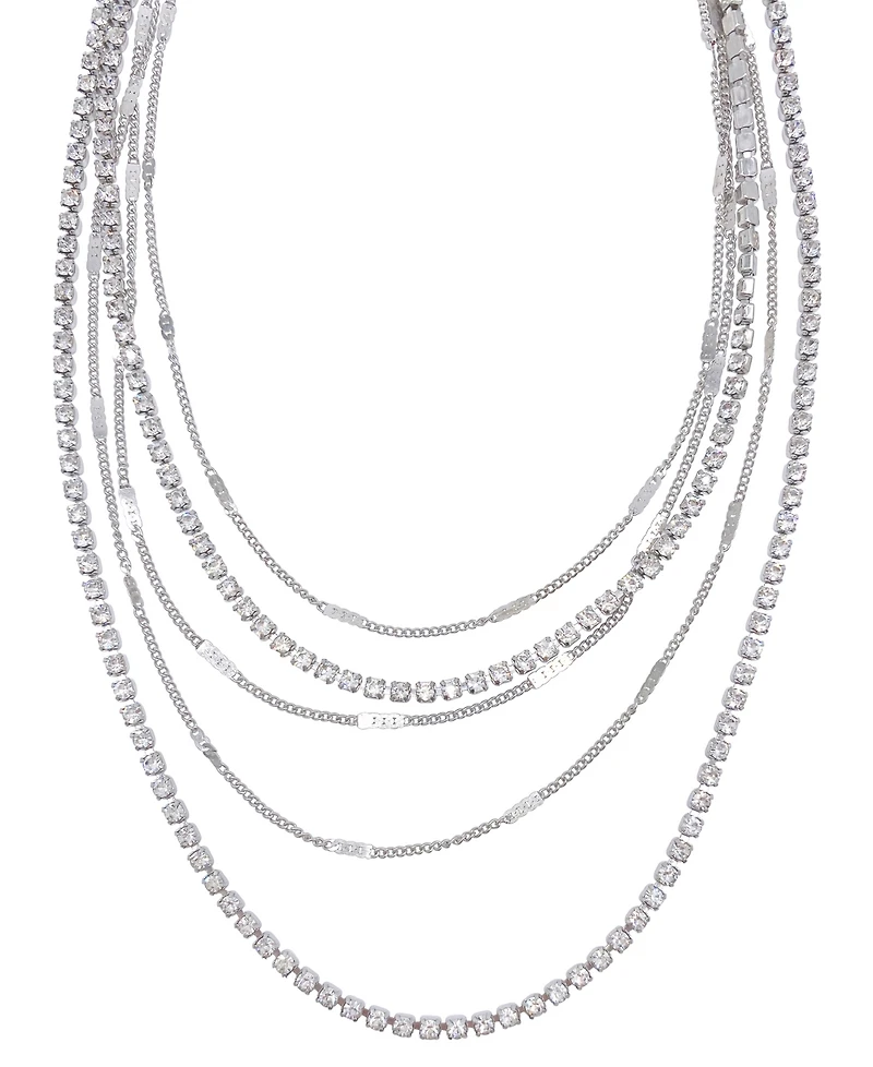 Adornia Silver-Tone Plated Layered Necklace Set