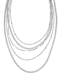 Adornia Silver-Tone Plated Layered Necklace Set