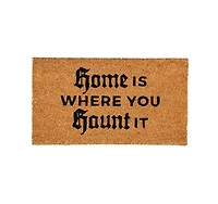 Evergreen 16 x 28 Halloween Greeting Coir Mat, Home Is Where You Haunt It for Indoor and Outdoor Decor