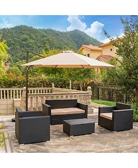 WestinTrends 4-Piece Modern Patio Conversation Sofa Set with Cushions