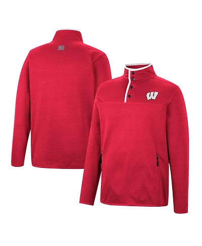 Men's Colosseum Red Wisconsin Badgers Rebound Quarter-Snap Jacket