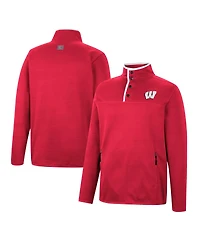 Men's Colosseum Red Wisconsin Badgers Rebound Quarter-Snap Jacket