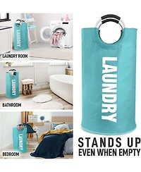 Zulay Kitchen Heavy Duty Laundry Basket - Collapsible Non-Slip Padded With Handles