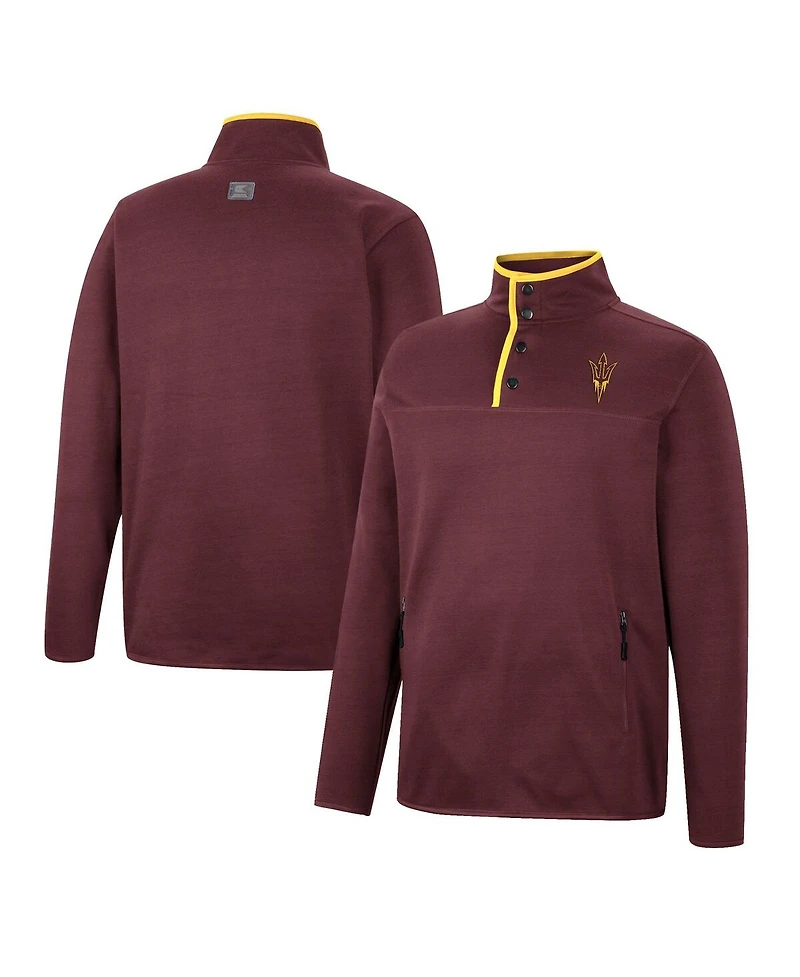 Men's Colosseum Maroon Arizona State Sun Devils Rebound Quarter-Snap Jacket