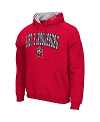 Men's Colosseum Red East Stroudsburg Warriors Arch & Logo Pullover Hoodie