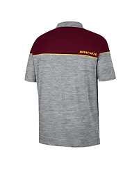 Men's Colosseum Heathered Gray, Maroon Minnesota Golden Gophers Birdie Polo Shirt