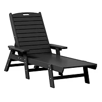 WestinTrends 3 Pieces Set Poly Adirondack Outdoor Chaise Lounges with Side Table