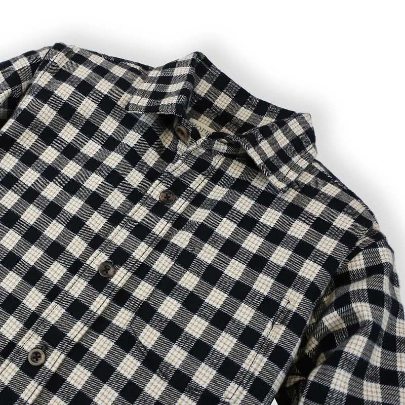 Hope & Henry Baby Boys Organic Cotton Long Sleeve Brushed Flannel Button Down Shirt