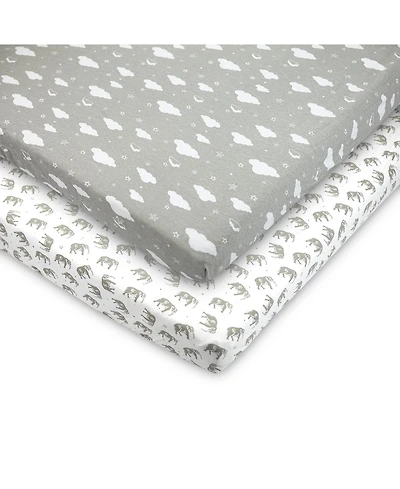Bublo Baby Pack and Play Fitted Sheet, Portable Pack N Plays Mini Crib Sheets, 2 Pack Play Sheets