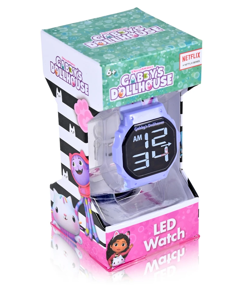 Gabby's Dollhouse Unisex Lilac Silicone Strap Led Touchscreen Watch