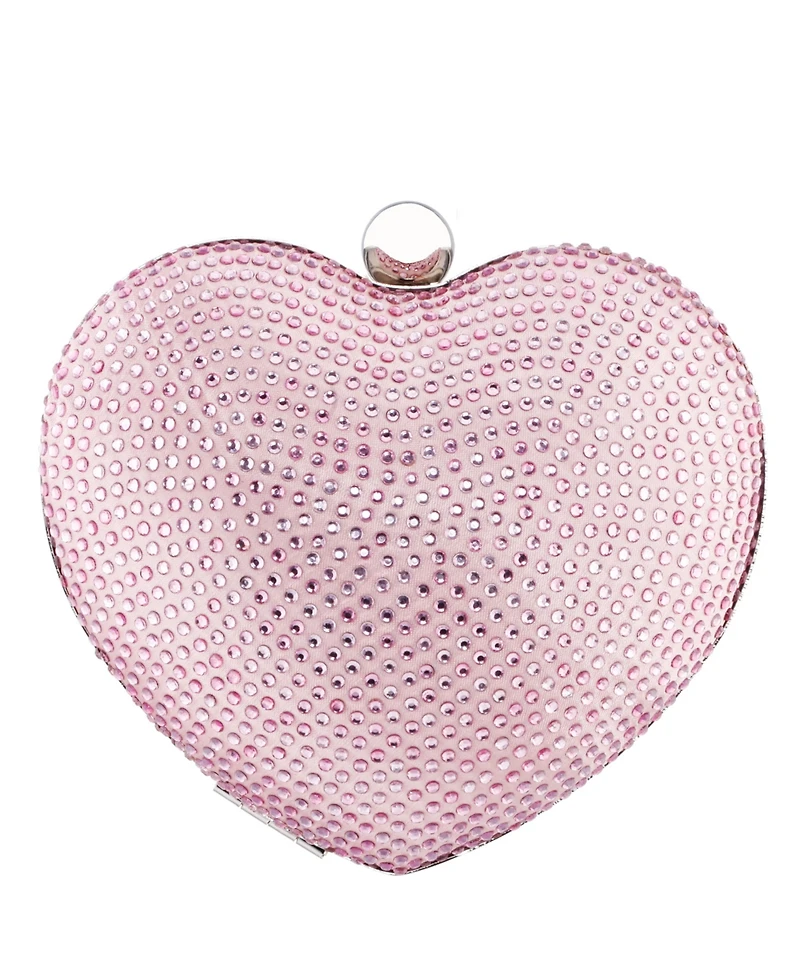Nina Women's Crystal Heart Minaudiere Bag