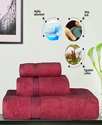 Superior Solid Quick Drying Egyptian Cotton 6 Piece Bath Towel Set