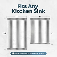 Multipurpose Heavy Duty Silicone Roll Up Sink Drying Rack Large