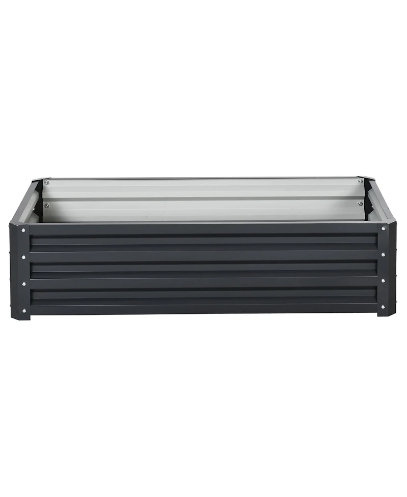 4' x 2' Raised Steel Garden Planter Bed for Vegetables, Herbs,, Grey