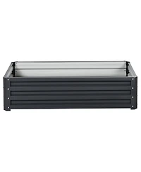 4' x 2' Raised Steel Garden Planter Bed for Vegetables, Herbs,, Grey