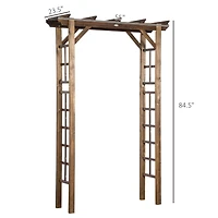 Outsunny 7' Wood Steel Outdoor Garden Arched Trellis Arbor w/ Fir Wood