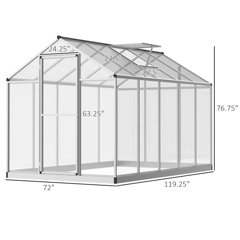 Outsunny 10' x 6' Portable Outdoor Walk-In Garden house w/ Roof Vent