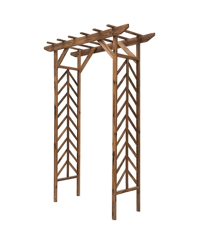 Outsunny Trellis Arbor Wood Garden Outdoor Grow Plant Support Arch Wedding Decor