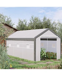 Outsunny Walk-in house with Windows Roll Up Door 20' x 10' x 9',
