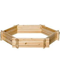 Garden Bed, Wooden 36" Hexagon Planter, Screwless Easy Assembly
