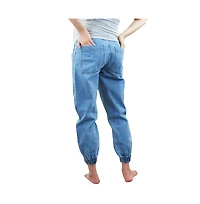 Indigo Poppy Maternity Jogger Jeans with Belly Band