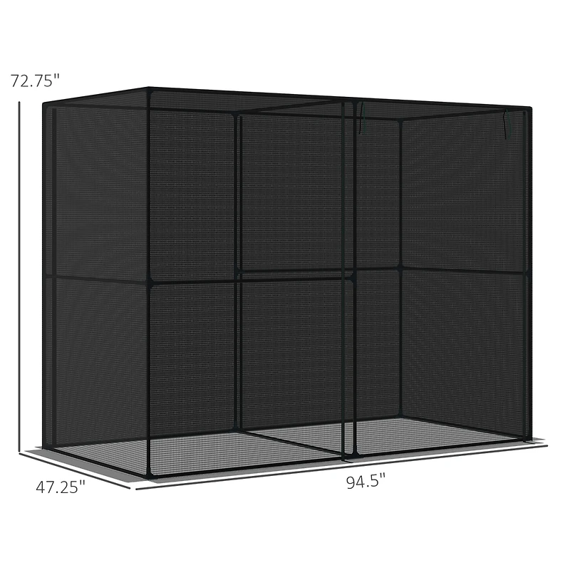 Outsunny 94.5" x 47.25" x 72.75" Walk-in Crop Cage w/ High-Quality Hdpe Cover