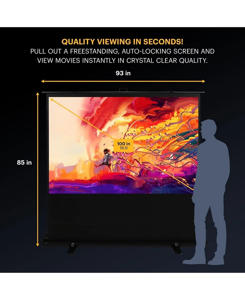 Kodak 100" Portable Projector Screen with Stand and Carry Case