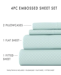 ienjoy Home Expressed Embossed Checkered 4-Pc. Sheet Set, California King