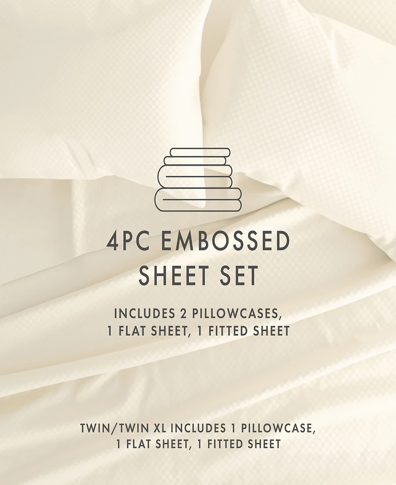 ienjoy Home Expressed Embossed Checkered 4-Pc. Sheet Set, California King
