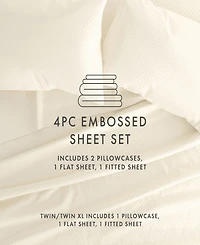 ienjoy Home Expressed Embossed Checkered 4-Pc. Sheet Set, California King
