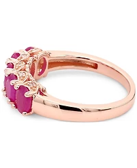 Sapphire (2-1/2 ct. t.w.) & White Sapphire Accent Ring in Gold-Plated Silver (Also in Ruby & Emerald)