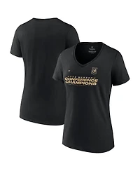 Women's Fanatics Black Lafc 2022 Mls Western Conference Champions Locker Room V-Neck T-shirt