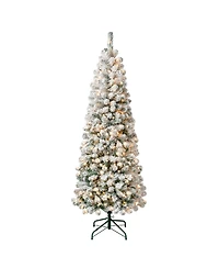 National Tree Company First Traditions 6' Acacia Medium Flocked Tree with Clear Lights