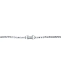 Arabella Cultured Freshwater Pearl (9x11mm) & Cubic Zirconia 17" Collar Necklace in Sterling Silver