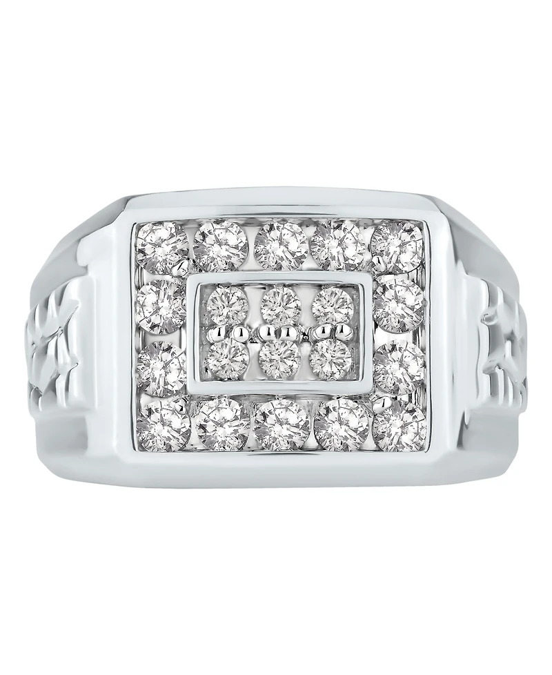 Men's Diamond Cluster Nugget Detail Ring (1 ct. t.w.) in 10k Gold