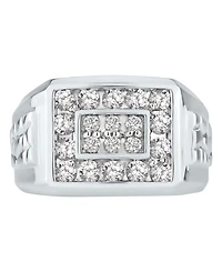 Men's Diamond Cluster Nugget Detail Ring (1 ct. t.w.) in 10k Gold
