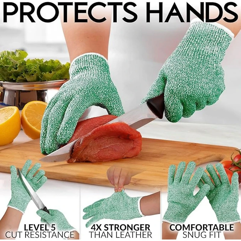 Cut Resistant Gloves Food Grade Level 5 Protection - Comfortable Safety Work