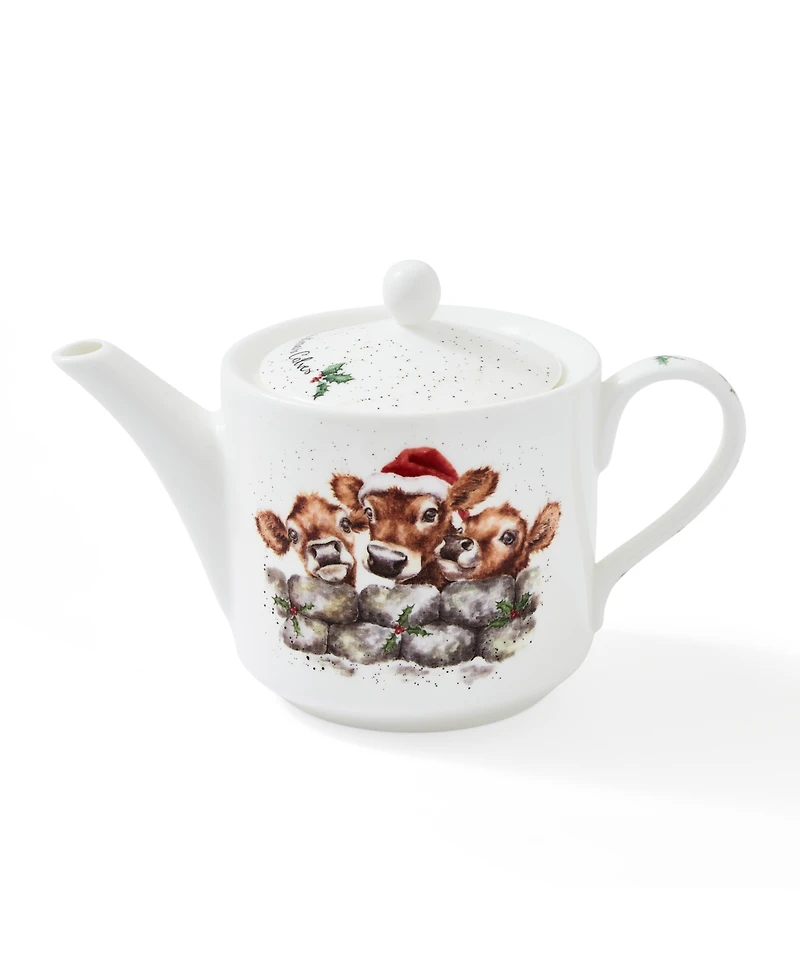Wrendale Designs Christmas Calves Teapot 1pt