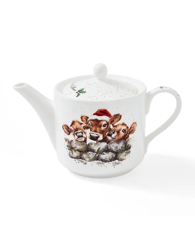 Wrendale Designs Christmas Calves Teapot 1pt