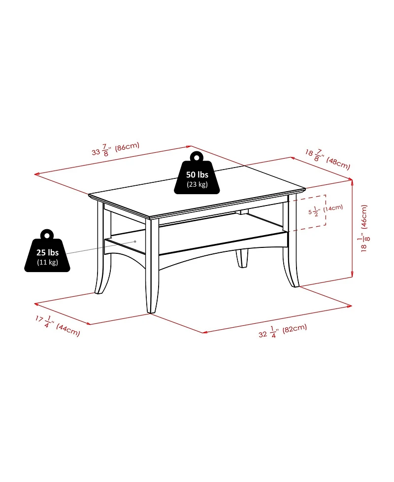 Winsome Camden 18.11" Wood Coffee Table