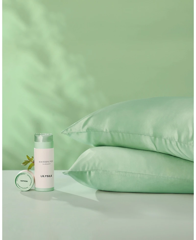 Green Mulberry Silk Pillowcase, Standard