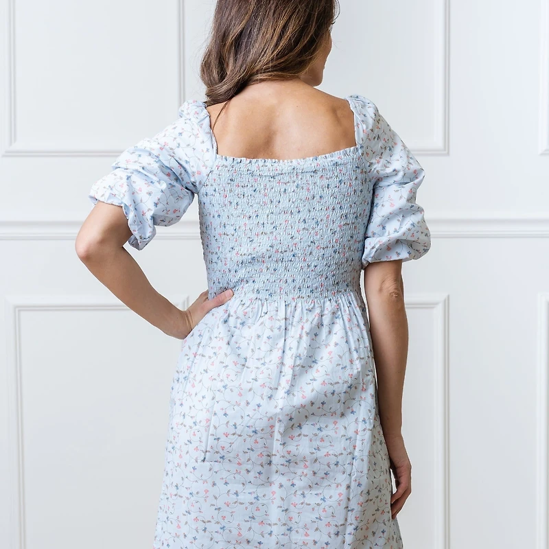 Hope & Henry Women's Smocked Bubble Sleeve Dress
