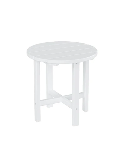 WestinTrends All-Weather Outdoor Patio Round Poly Adirondack Side Table