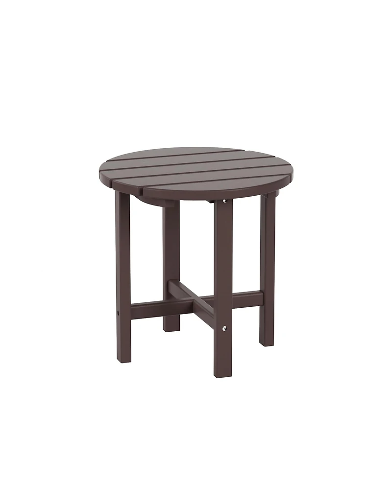 WestinTrends All-Weather Outdoor Patio Round Poly Adirondack Side Table