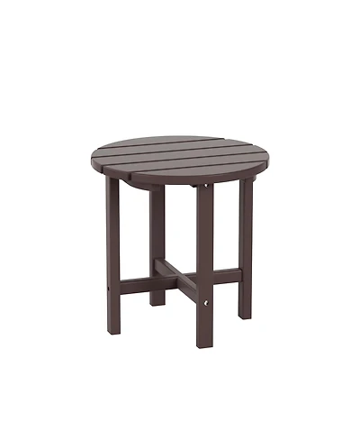 WestinTrends All-Weather Outdoor Patio Round Poly Adirondack Side Table